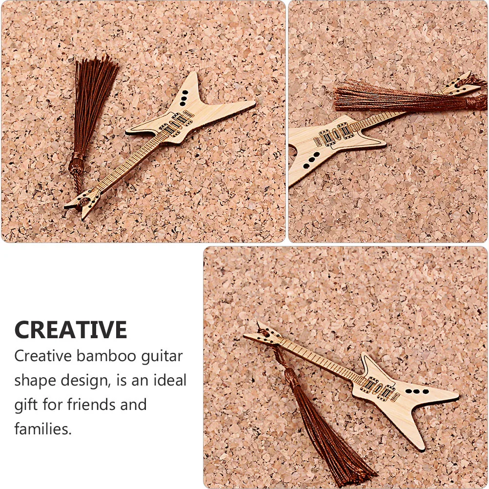 

Creative Marker Bamboo Bookmark Page-marker Romantic for Child Guitar Decoration