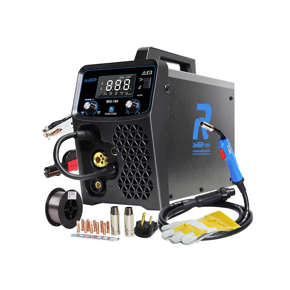 110V 220V 160A inverter FLUX/MAG/MIG/MMA welder maquina de soldar mig a gas poste a souder mig sans gaz welding machine 5 in 1