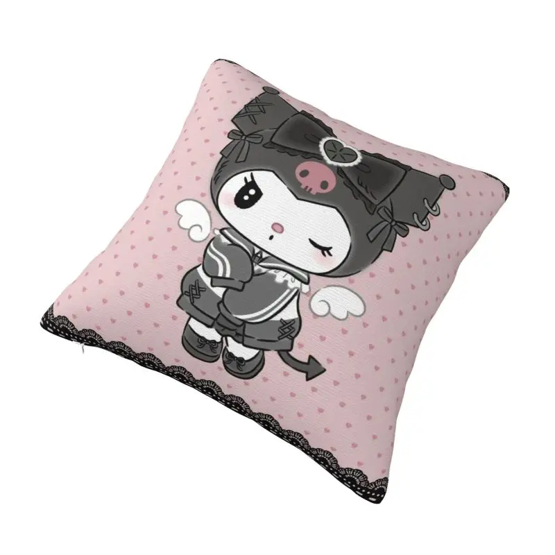 Custom Nordic Style Melody Kuromi Cartoon Anime Cushion Cover 40x40cm Velvet Pillow Case for Car Square Pillowcase