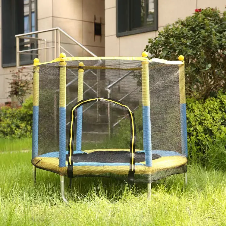 Kids Jumping Bed Round Children's Mini Trampoline Enclosure Net Pad Outdoor Exercise Trampoline