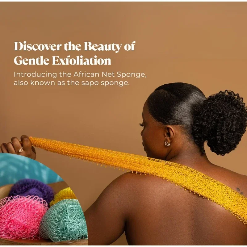 African Exfoliating Net Sponge Back Scrubbing Skin Smoother Cleaning Tool Bath Net Sponge Shower Body Thick Foam Soap Network