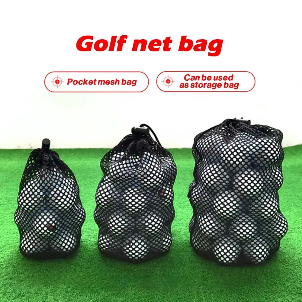 Tas jaring tas tenis Golf pembawa bola 12/25/50 kantung serut 3 ukuran tas nilon pemegang bola Golf