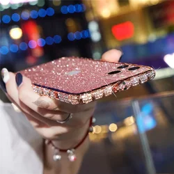 Glitter Diamond Metal Bumper Case For iPhone 11 12 13 14 15 Pro Max Case Rhinestone Cover For iPhone 14 Plus X Xs XR Xs Max Case