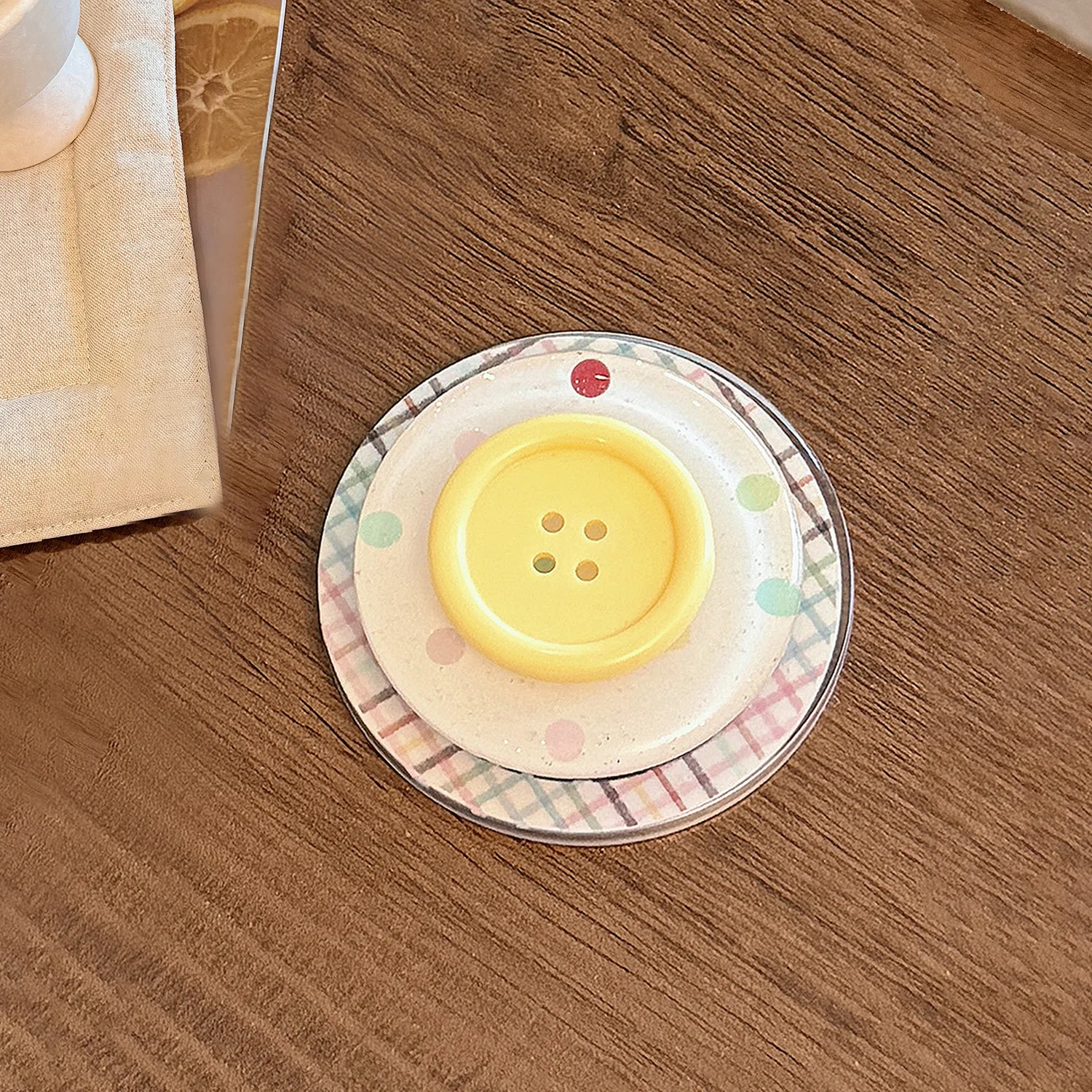 

Colorful Plaid Magnetic Phone Grip Tok Holder 3D Button Portable Phone Table Stand Bracket Magnet Finger Socket for Cell Mobile