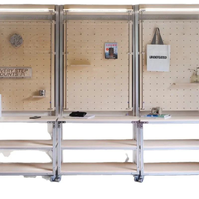 

Medieval Birch Ocean Panel Aluminum Profile Shelf Floor-to-ceiling Storage Cabinet Locker Display Cabinet Drawer Cabinet