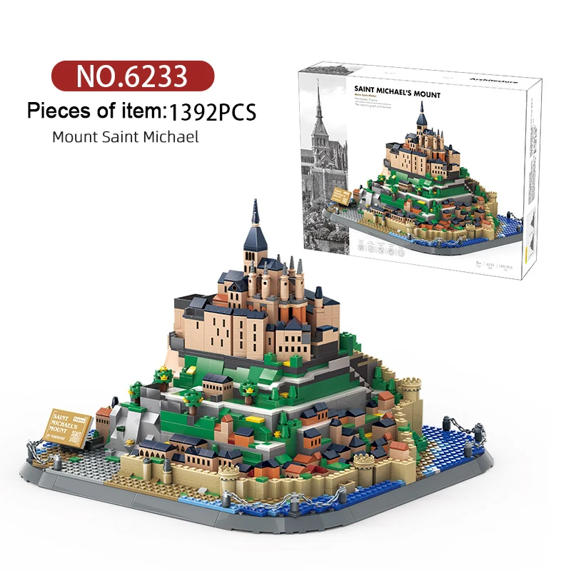 

Famous Architecture Saint Michael's Mount 1392PCS Puzzle Building Block Set MOC Bricks Kid's Educational Toy 6233