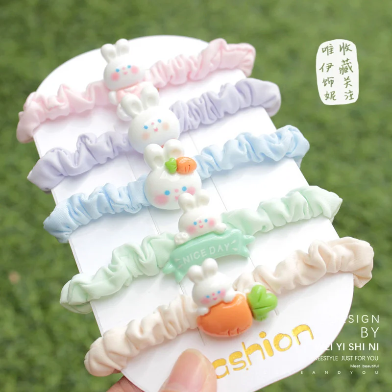 New Cute, Sweet, and Friendly Headstring Bracelet with Small Crowd Macaron Ins Small Intestine Hair Loop Elastic Small Intestine