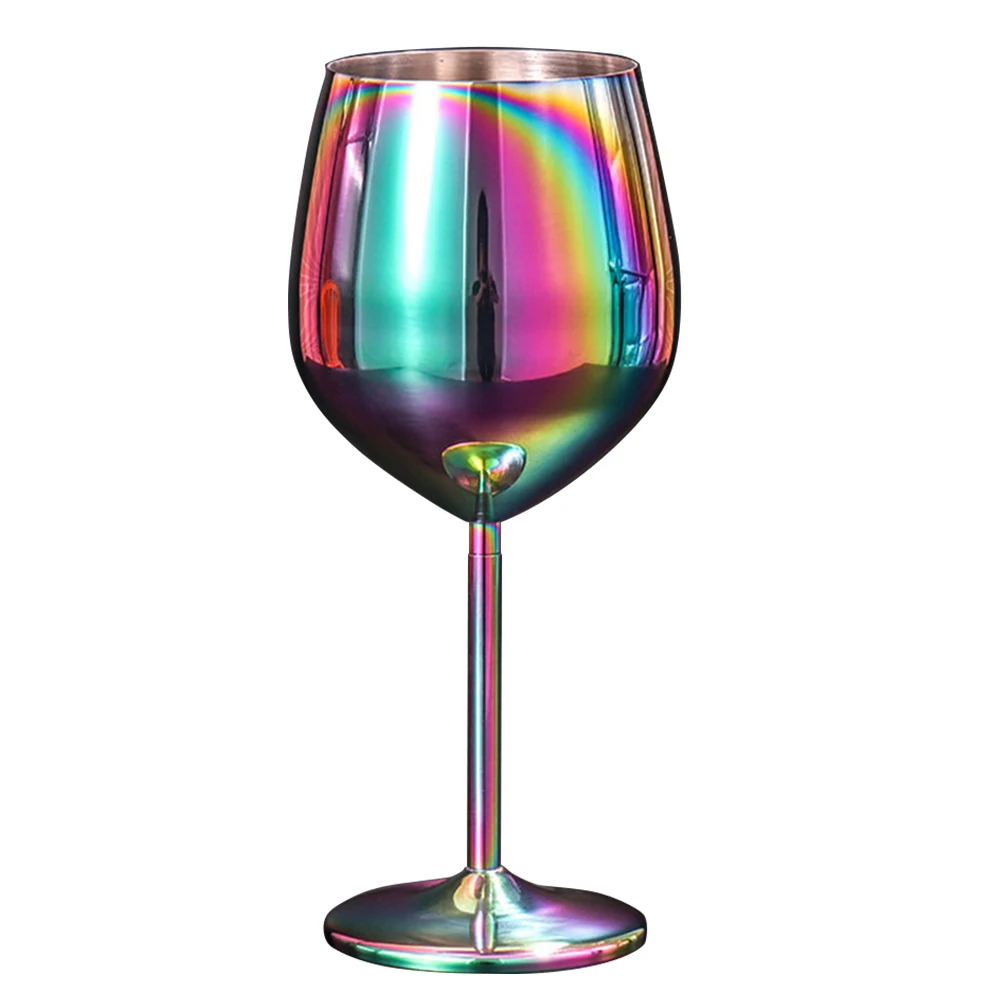 Drinking Cup Kitchen Stainless Steel Goblet Easy Clean Large Capacity 500ml Home Bar Champagne Cocktail Outdoor Wine Glasses