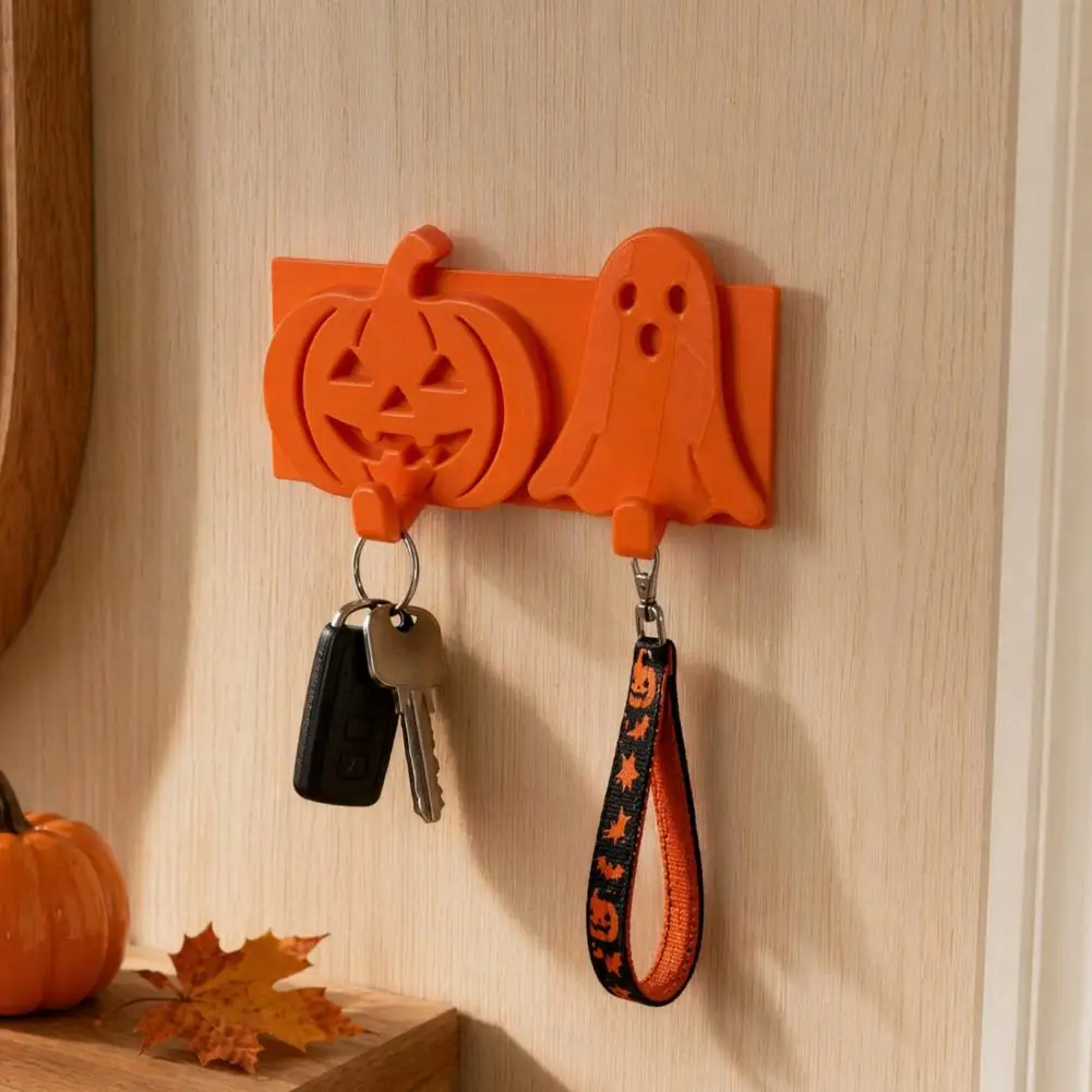 Halloween Wall Hook Pumpkin Ghost Hook Pumpkin Ghost Key Hook 3d Printed Halloween Wall Decor Devil Pumpkin Bat Shape Adhesive