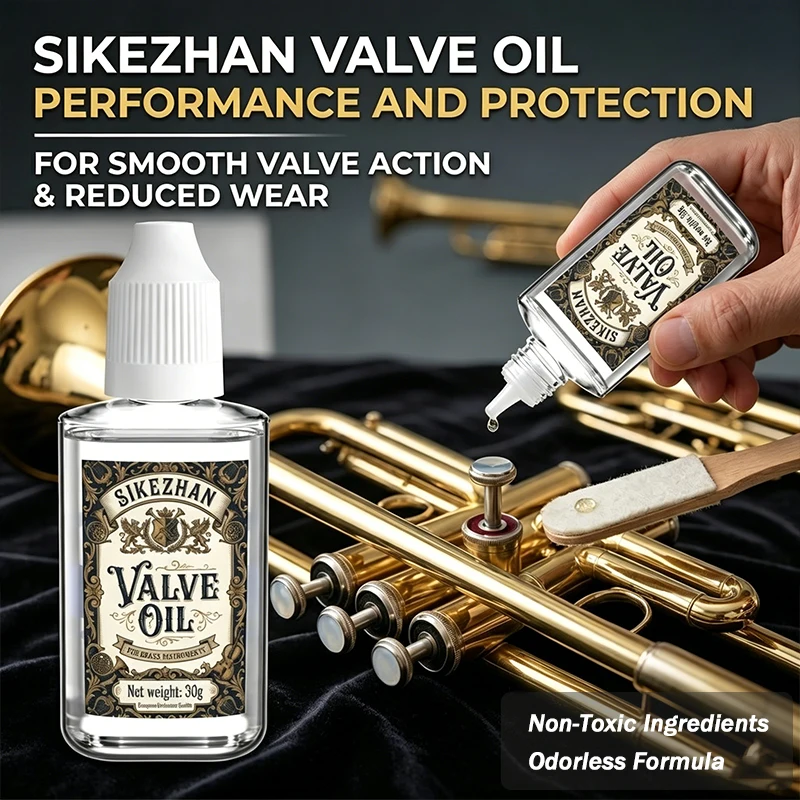 Aceite Profesional para Válvulas de Trompeta, Trompa Francesa y Tuba, Lubricante de Pistones de Calidad Orquestal Europea SIKEZHAN 30g, Mantenimiento