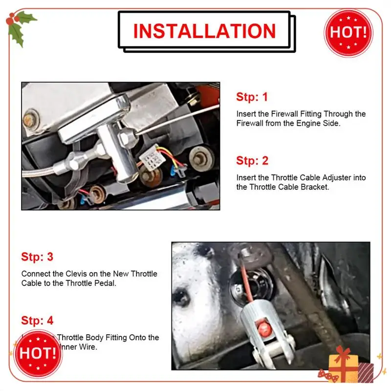 Durable-36Inch Throttle Gas Cable Kit Stainless Steel Braided For /Chevy LS1 Engines 97-07