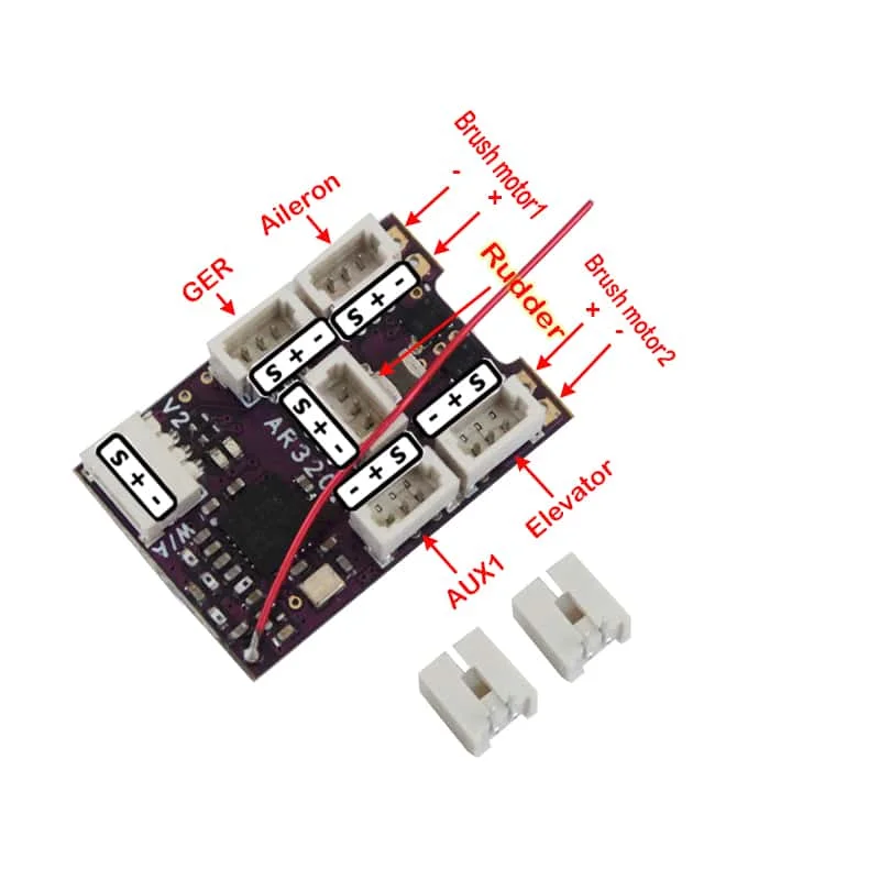 AR3201 FrSky D16 Receiver with 5A Dual Brushed Unidirectional EXC for 3-Axis Gyro Function Stabilization