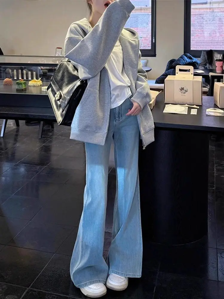 

Jeans Extensible Femmes Women' S Clothes Low Rise Waistedster Y2K 2000S Vintage Retro Female Denim Fashion Basic Trend Popular