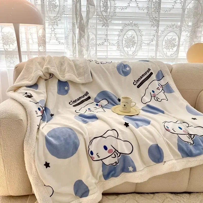 Disney Stitch Milk Velvet Flannel Children Adult Blanket Cartoon Cute Plush Air Conditioning Nap Blanket Quilt Soft Shawl Gift