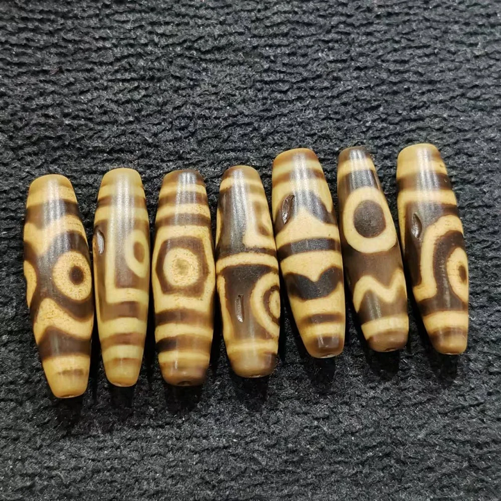 1 Pcs Taiwan Penetrating Oil Teeth Yellow Delicate Handmade Medicine Pit Agate Tianzhu Necklace Pendant DIY Accessories Dzi