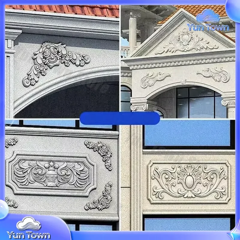 for European Roman Column Pediment Mold for Villa Exterior Wall Decoration Light Luxury Home Decor Cast-in-Place Cement