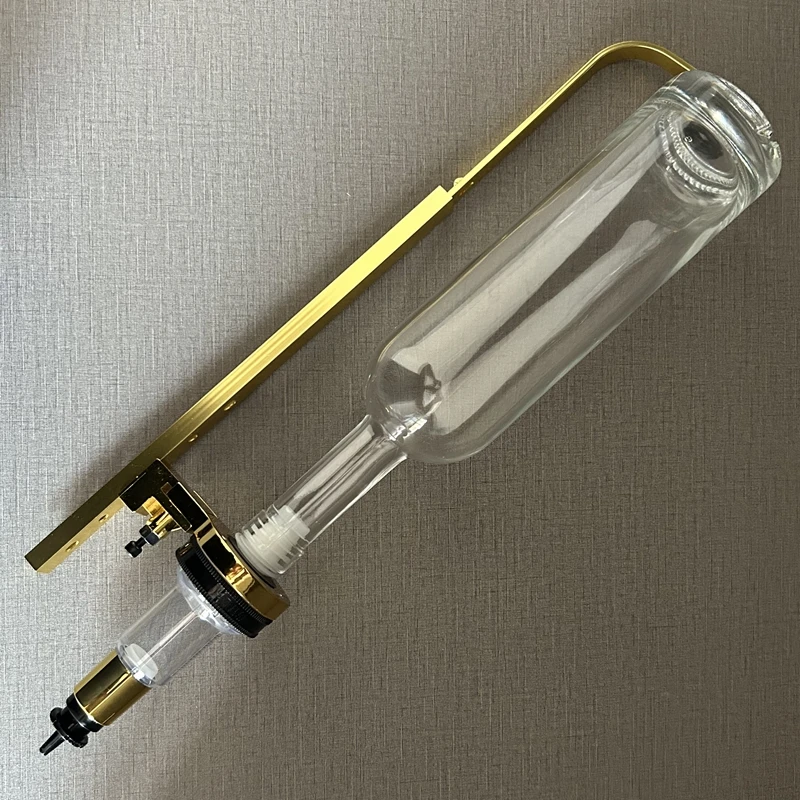 750ml Golden Wall Mounted Glass Bottle Single Head Perfume Bar Dispenser Glass Bottle Dispenser for Essential Oil Base Perfume