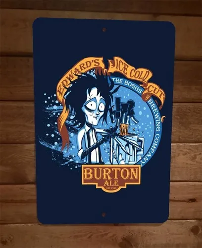 Edwards Ice Cold Cut Ale Scissorhands  Metal Wall Bar Sign