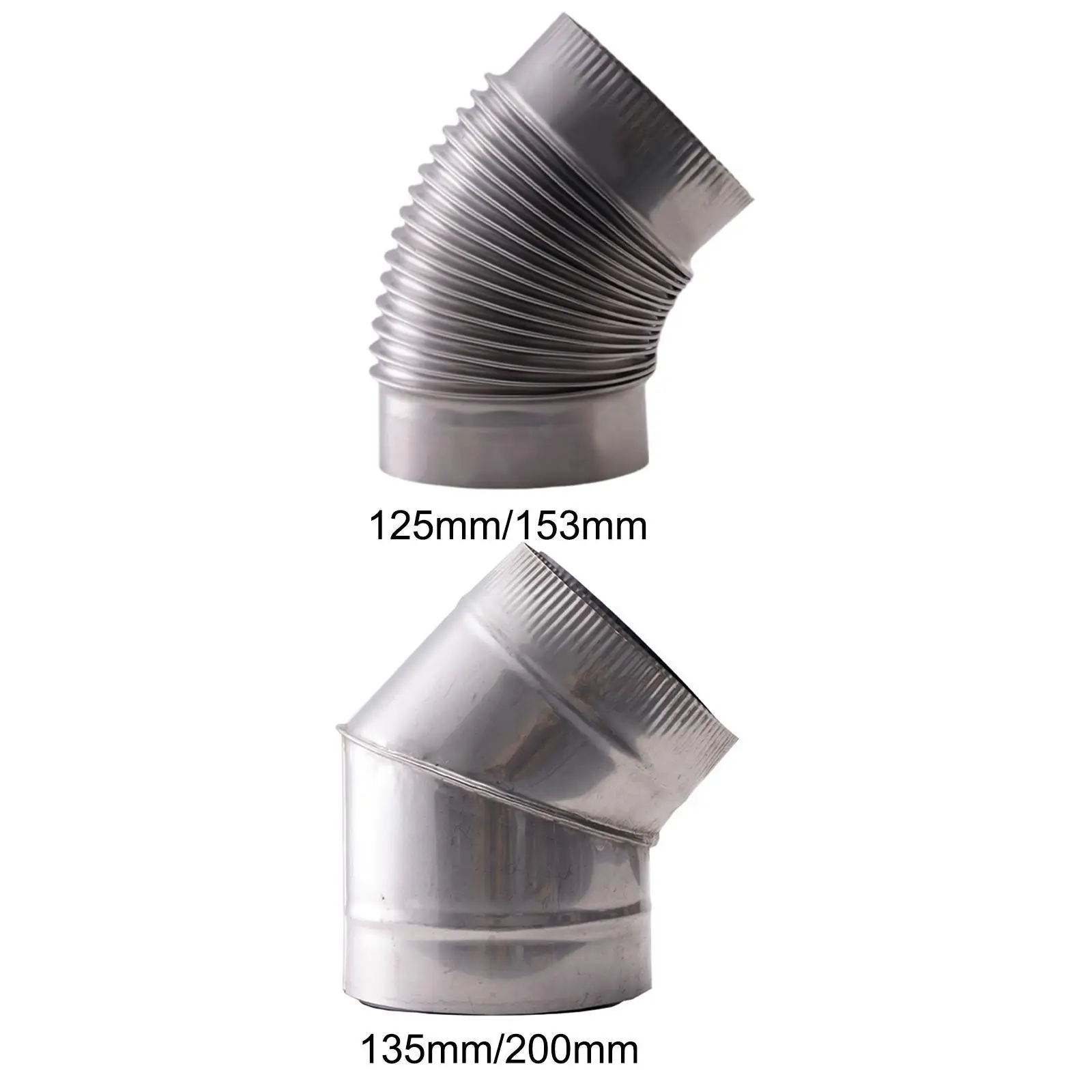 45-graden kachel-elleboogpijp roestvrij staal draagbare hittebestendige rookkanaalpijp