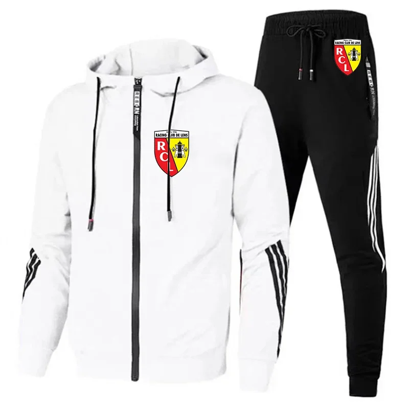 Euro Club Rc Lens Printed Men Casual Set Spring Autumn New Sportswear Hoodies Pants 2PCS Sets Hip Hop Street Loose Tracksuits