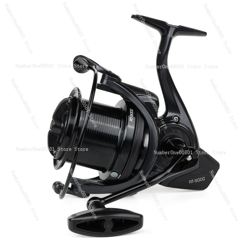 

Professional carp fishing reel with 7+1bs long throw metal alloy 8500/9000 gold wire cup spinning wheel