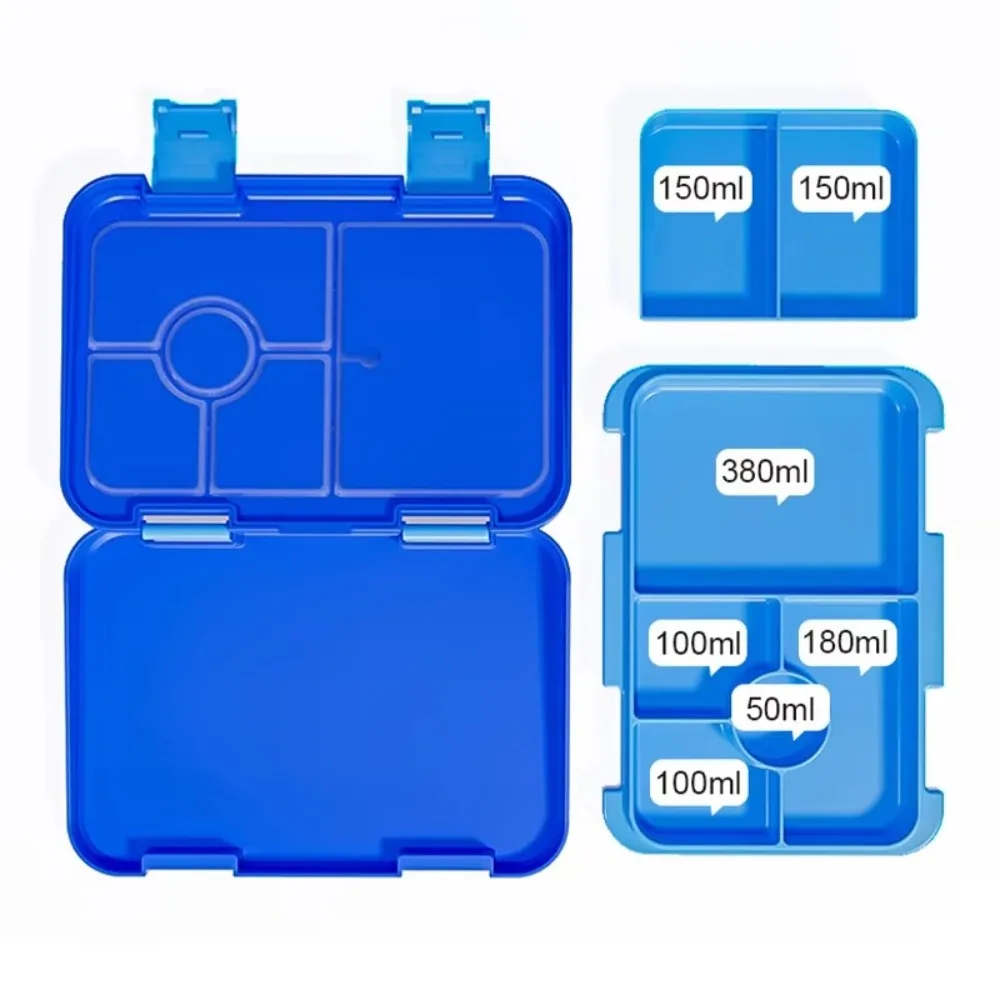 

Portable 810ml Lunch Box Divided Leakproof Leakproof Storage Box Easy to Clean Interlayer Fork Spoon Preservation Box