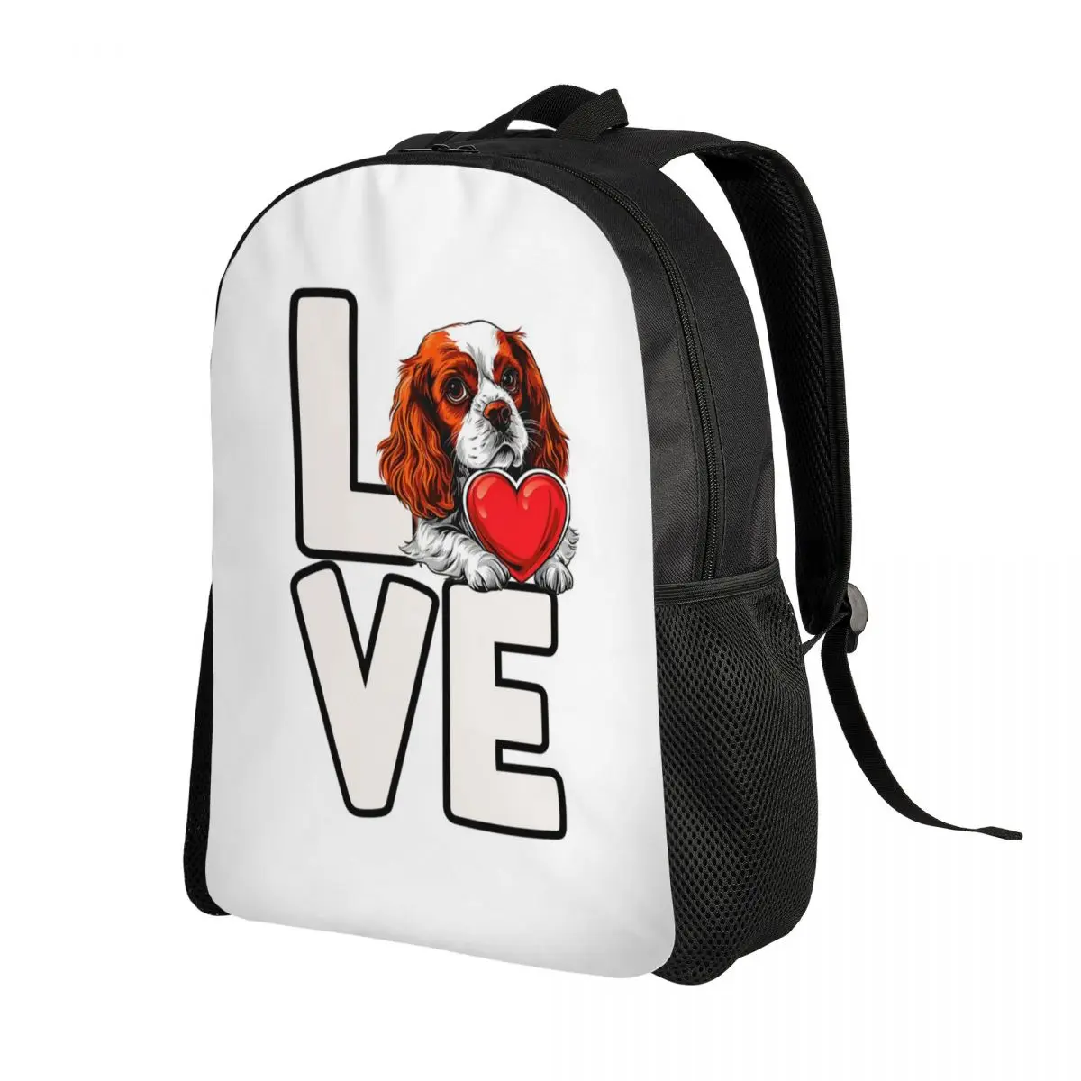 Cavalier King Charles Spaniel Dog Love Backpack Daypack Large Capacity Boys Girls BookBag School Bag Shoulder Bags for Men Women