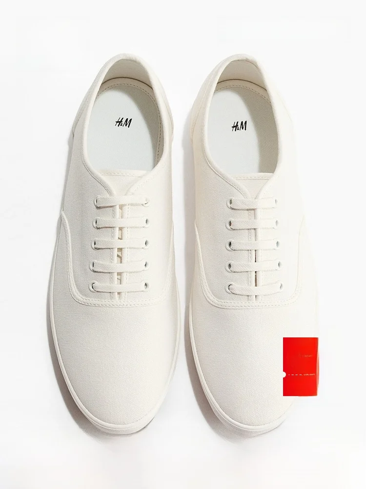 

H&M Canvas Sports Shoes for Men Spring Summer New Style Casual Fashion round Toe Cotton Lined Non-Special Function Shoe
