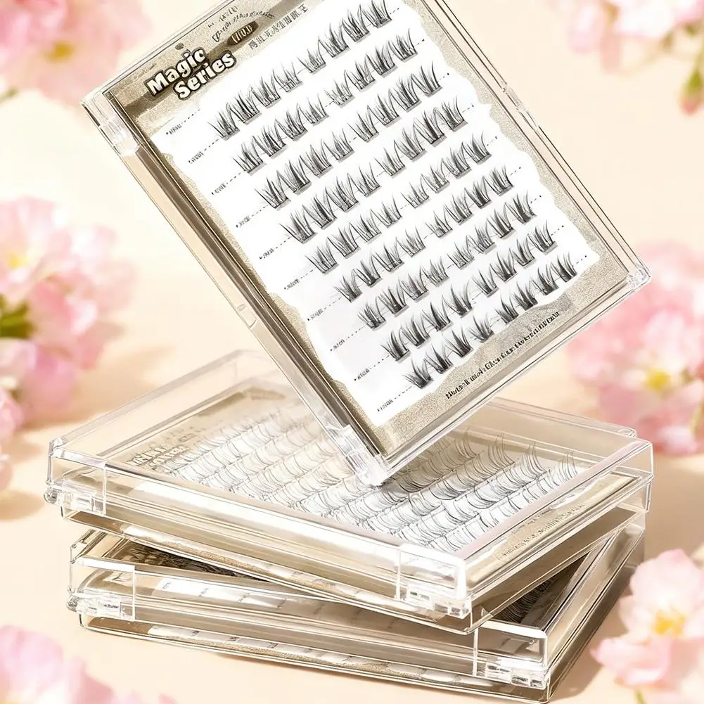 10 Rzędów Samoprzylepnych Rzęs Miękkie DIY Kępki Rzęs Rzęsy Codzienne Naturalny Makijaż Manga Sztuczne Rzęsy Bez Kleju O5H1