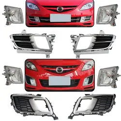 For MAZDA 6 Atenza Sedan 2008 20009 2010 2011 2012 Fog Lights Assembly Chrome Fog Lamp Cover Grill Bezel Covers Foglight Frame