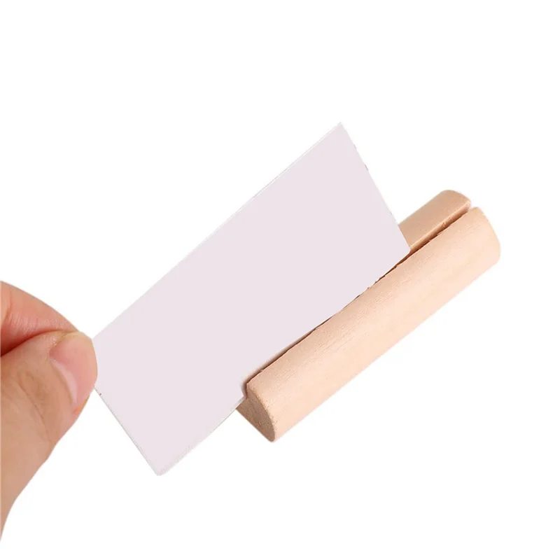 VELIF-40PCS Wood Place Card Holders Wooden Table Number Stands Wedding Sign Rustic Message Name S Display Stand