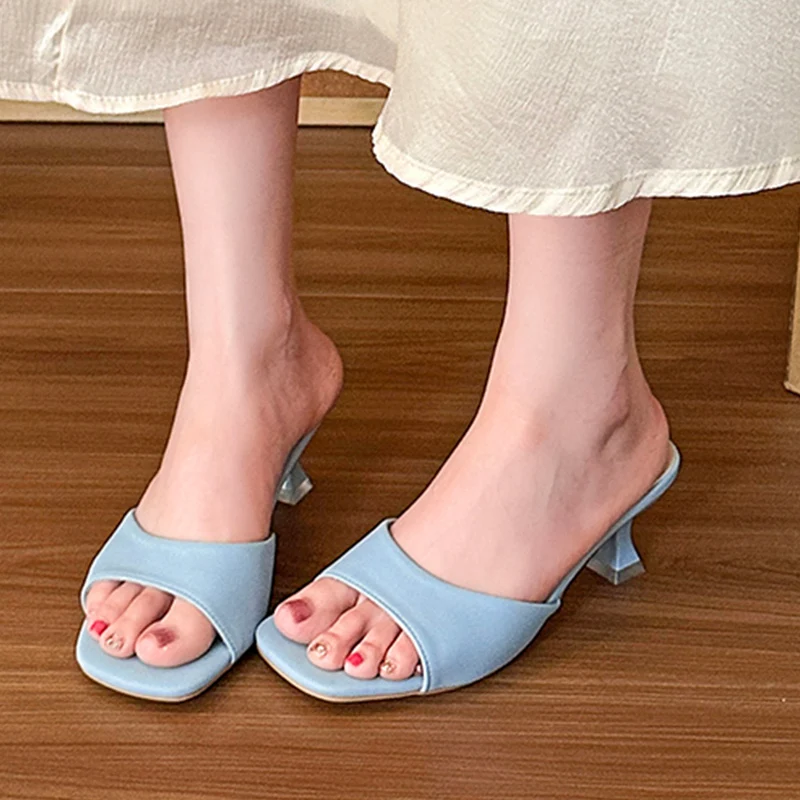 Women High Heels Slippers Elegant Sandals Open Toe Beach Shoes Fashion Dress Pumps Comfort Casual Shoes Mujer Flip Flops Zapatos