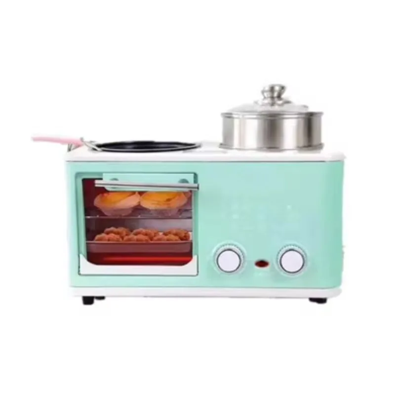 Multifunctional breakfast maker with toast oven frying pan boiler steamer 4 in 1 breakfast machine