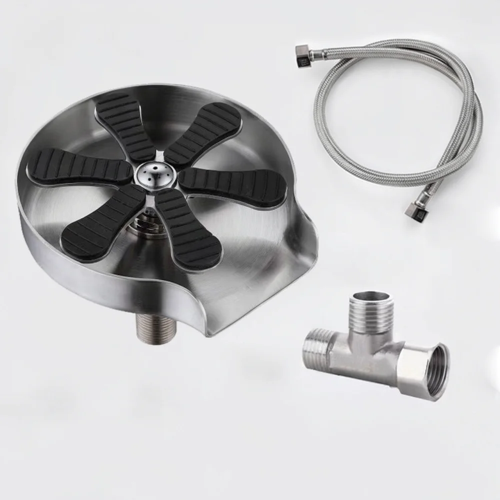 Kitchen Sink Automatic Cup Washer Stainless Steel High Pressure Rinser Faucet Attachment Glass Cleaner Tool Bar