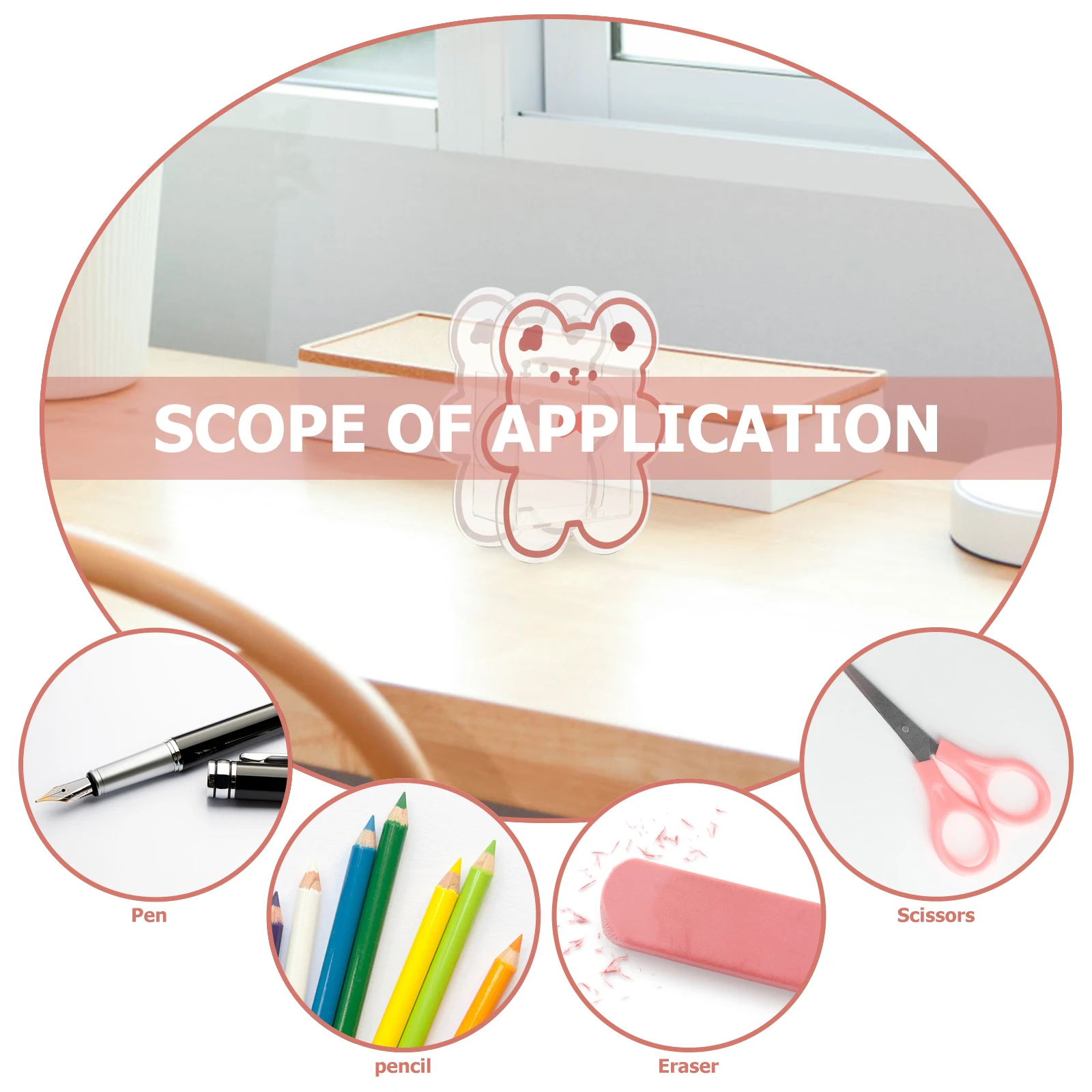 

Makeup Brush Container Acrylic Organizer Large Capacity Bear Shape Multifunctional Makeup Pen Storage Desktop Holder