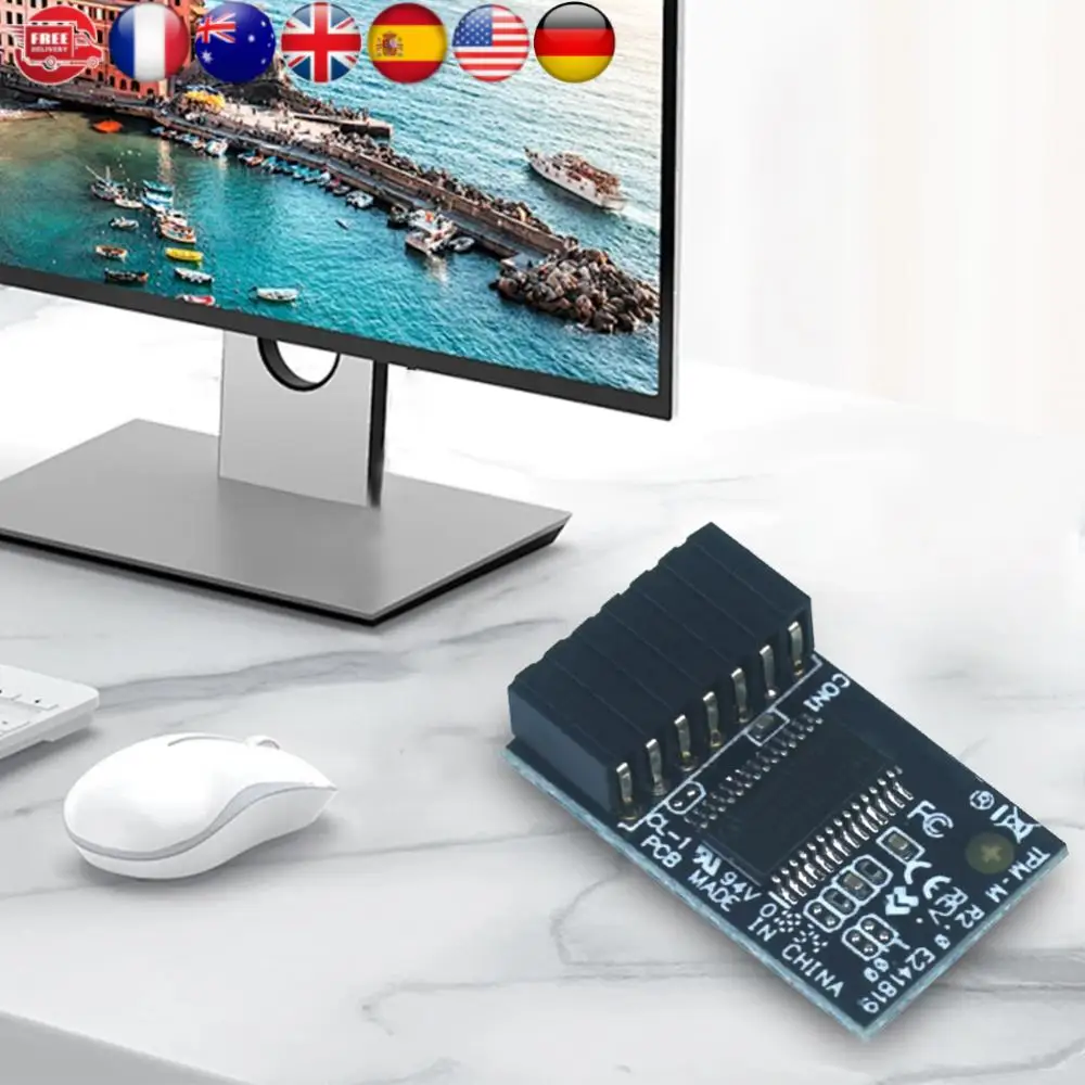 

Для Asus The Trusted Platform (TPM) Модуль LPC 14-1 Pin TPM-M R2.0 Модуль 15x25 мм Trusted Platform Module для материнских плат Asus