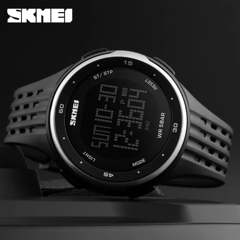 SKMEI Men 2 Time 10 Year Battery Alarm Clock reloj hombre Sport Fitness Watches Mens Digital 100M Waterproof Wrist Watch