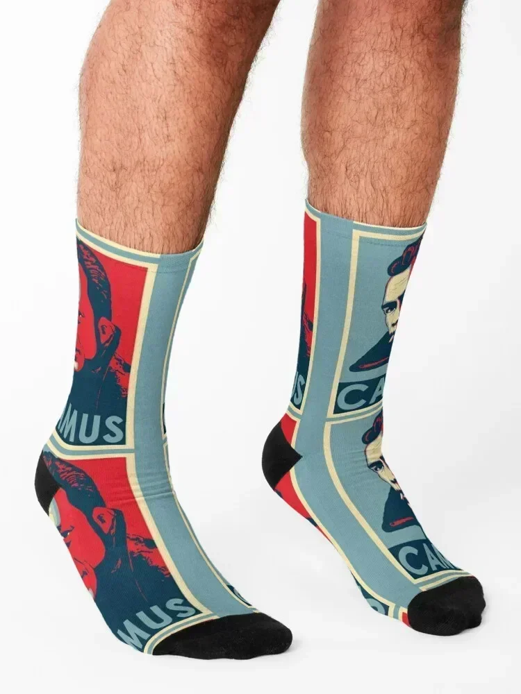 ALBERT CAMUS Socks cartoon cotton Rugby New year's Male Socks Women's