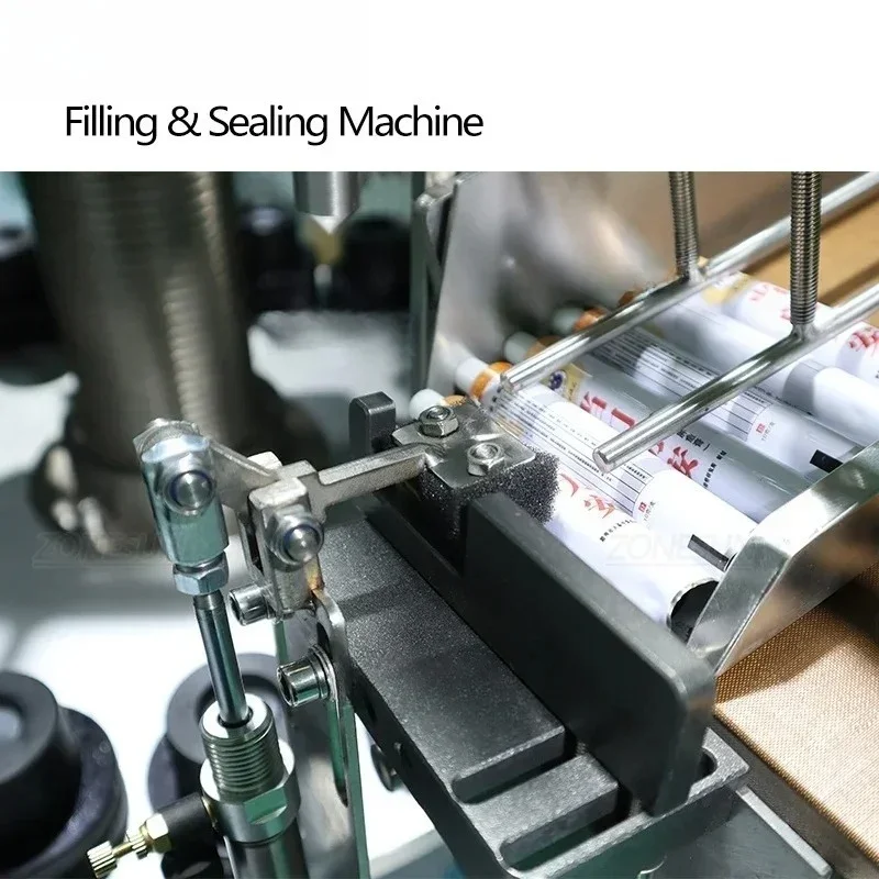ZS-FS03 Automatic Aluminum Tube Toothpaste Cream Container Filling and Sealing Machine Ointment Pigment Filler Sealer