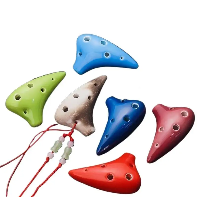 Mini 6-Loch Alto C Halsketten-Ocarina aus schwarzer Keramik, langlebiges Blasinstrument als Geburtstags- oder Weihnachtsgeschenk – Detail 5