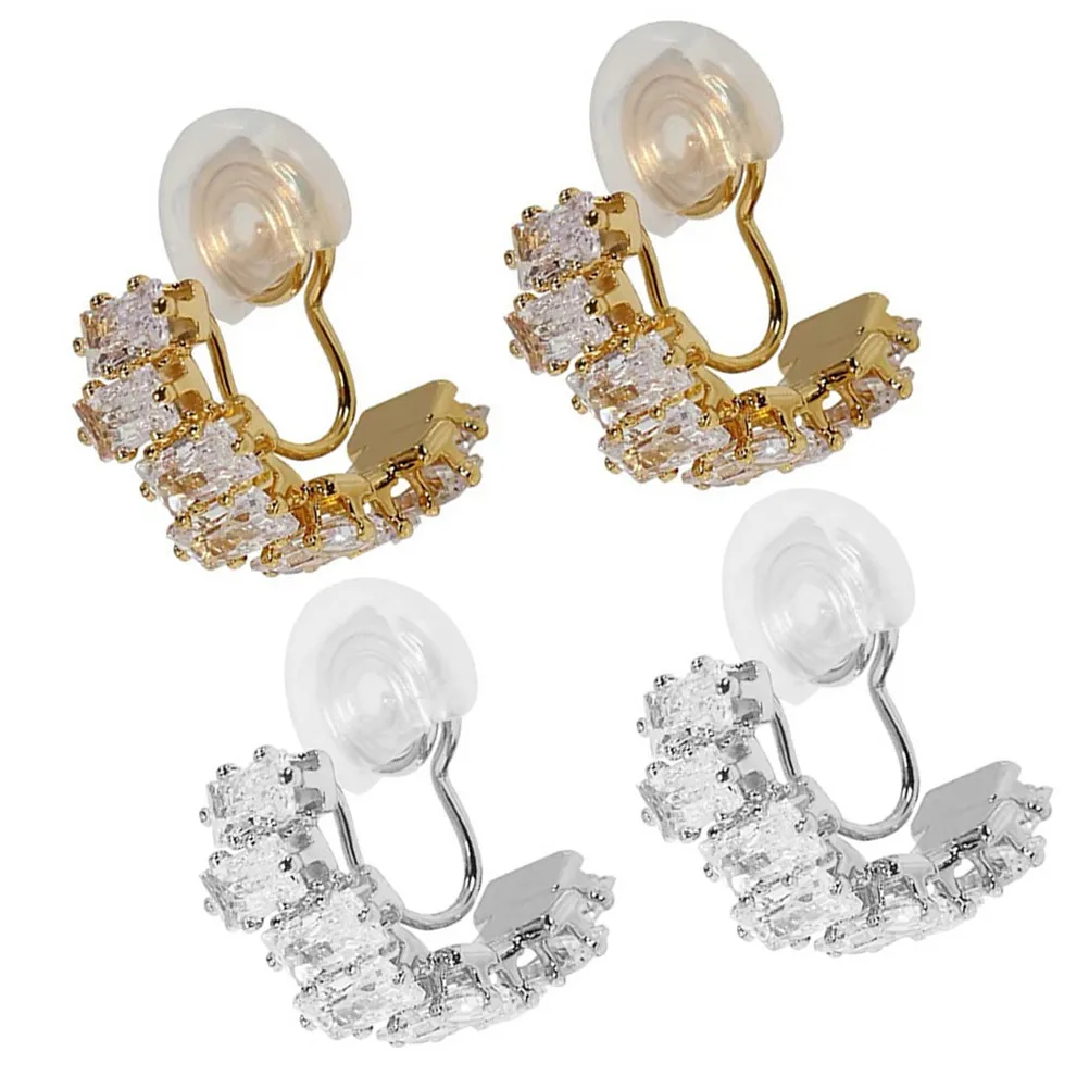 2Pairs Women's Non Piercing Ear Cuff Earrings Clip on Stylish Party Jewelry Sets Ear Crawler Claw Earrings Lightweight Versatile