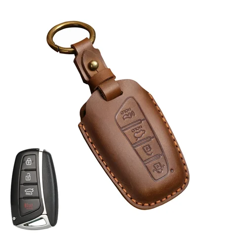 Чехол Для Ключей Из Натуральной Кожи Ручной Работы Для Hyundai Grand Santa Fe 3 DM, IX45, IX35, Genesis DH, Grandeur, Azera HG