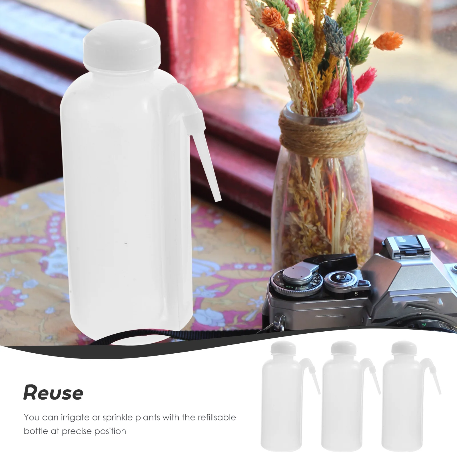 

3 Pcs Water Bottles Side Pipe Wash Dispensing Pointed Mouth Travel Refillable Cleansing White Squirt