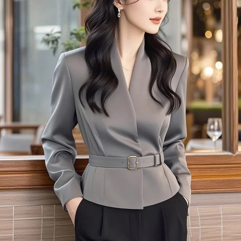 Popular Trend Is a Beautiful Little Fragrant Khaki Unique Sense Luxury Super Beautiful Fashion Solid Long Sleeved Casual Blazers