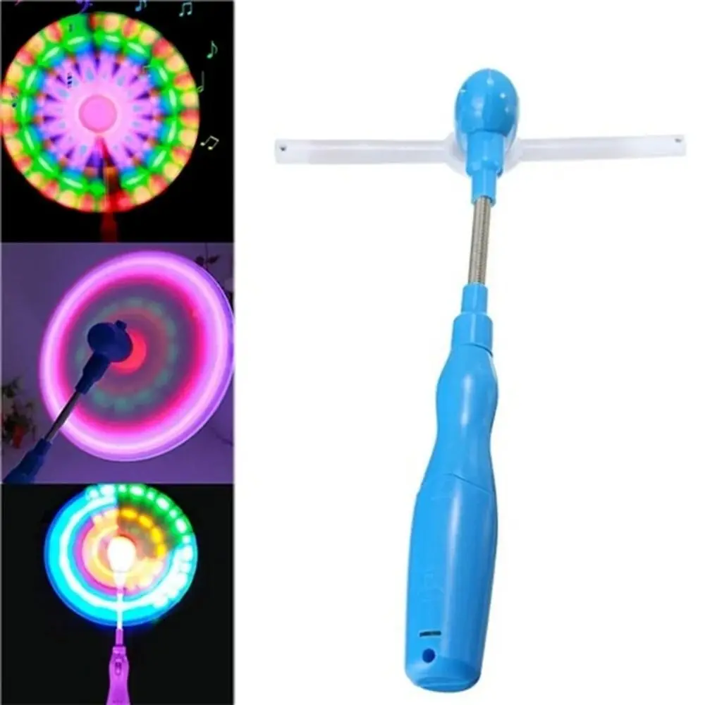 Random Color LED Music Windmill Spinner Mini Handheld Glow Flashing Windmill Rotating Toy Rainbow Spinning Light Up Windmill Toy