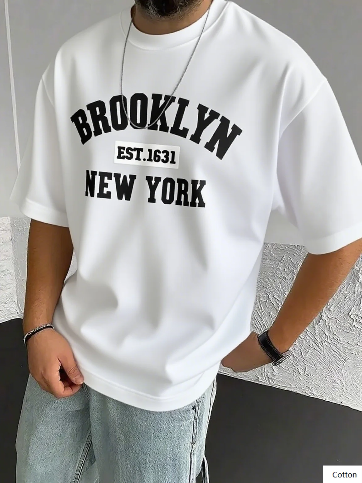 

Хлопковая футболка с принтом Brooklyn New York EST 1631 Embrace The Urban Vibe of Brooklyn с этим классическим дизайном, новое поступление, футболка S-4XL