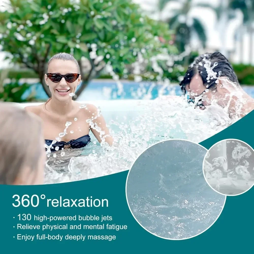 Portable Round Outdoor Garden Spa Wellness Easy Assembly Stable Sturdy Durable Comfortable Space Saving Ergonomic Waterproof