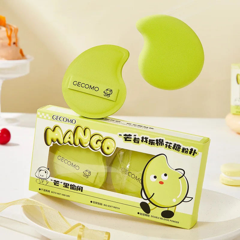 2 個メイクブレンダーパフエアクッションファンデーションスポンジルースパウダーパフマンゴー型化粧品アプリケーターツール卸売