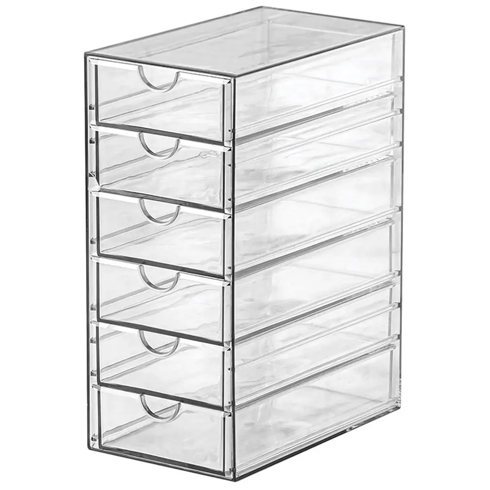 Desktop Drawer Organizer Multi-Layer Transparent Storage Box Sturdy Compact Organizer Makeup Holder Tabletop Storage