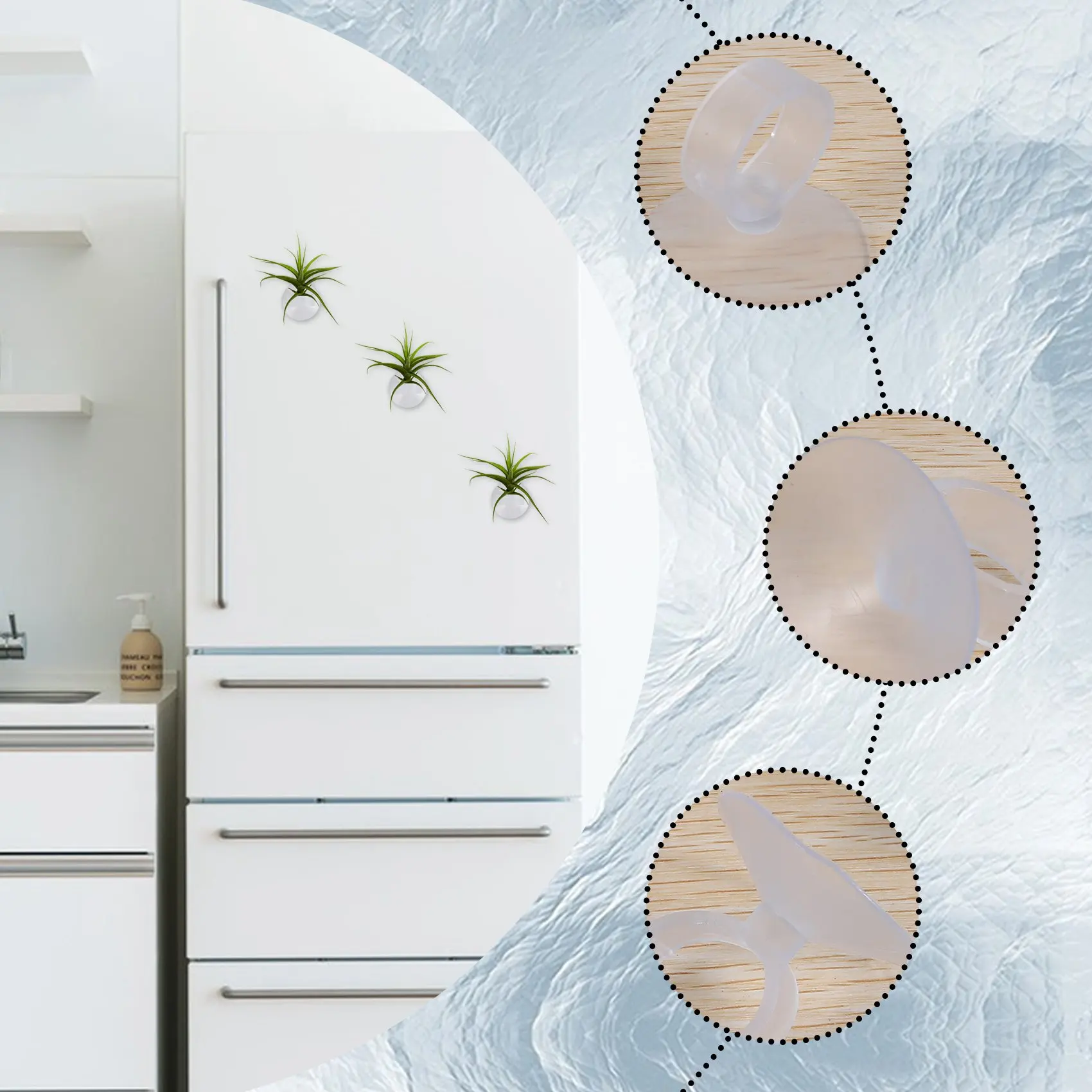 AC76-20 Pcs Air Plant Holder, Plant Pot Tillandsia Holder Air Plant Hanger With Suction Cup For Hanging (Plants Not Included)